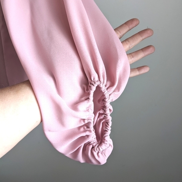 HAPTICS Blush Pink Poet Style Femme Statement sleeve Blouse M - Picture 7 of 11